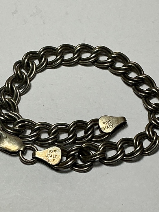 A Z  Italian Sterling Silver Double Links 🔗 Bracelet. 7 inches long - Picture 5 of 6